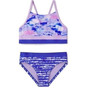 BRAND NEW girl speedo active 2 pc swimsuit bathing suit swimming size 7 (upf 50+